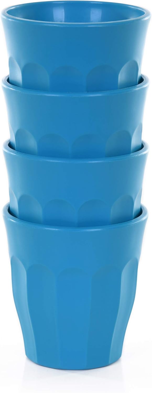 Unbreakable Turquoise Glass Cups 4pk for Dining Entertaining