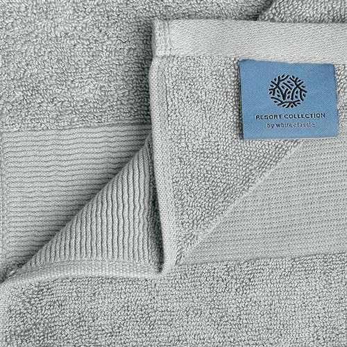 White Classic Resort 12x12 Luxury Cotton Washcloths