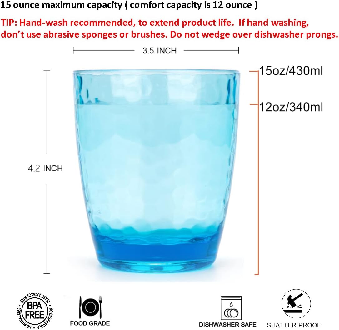 Hampered Plastic Tumbler Set of 12 Multicolor