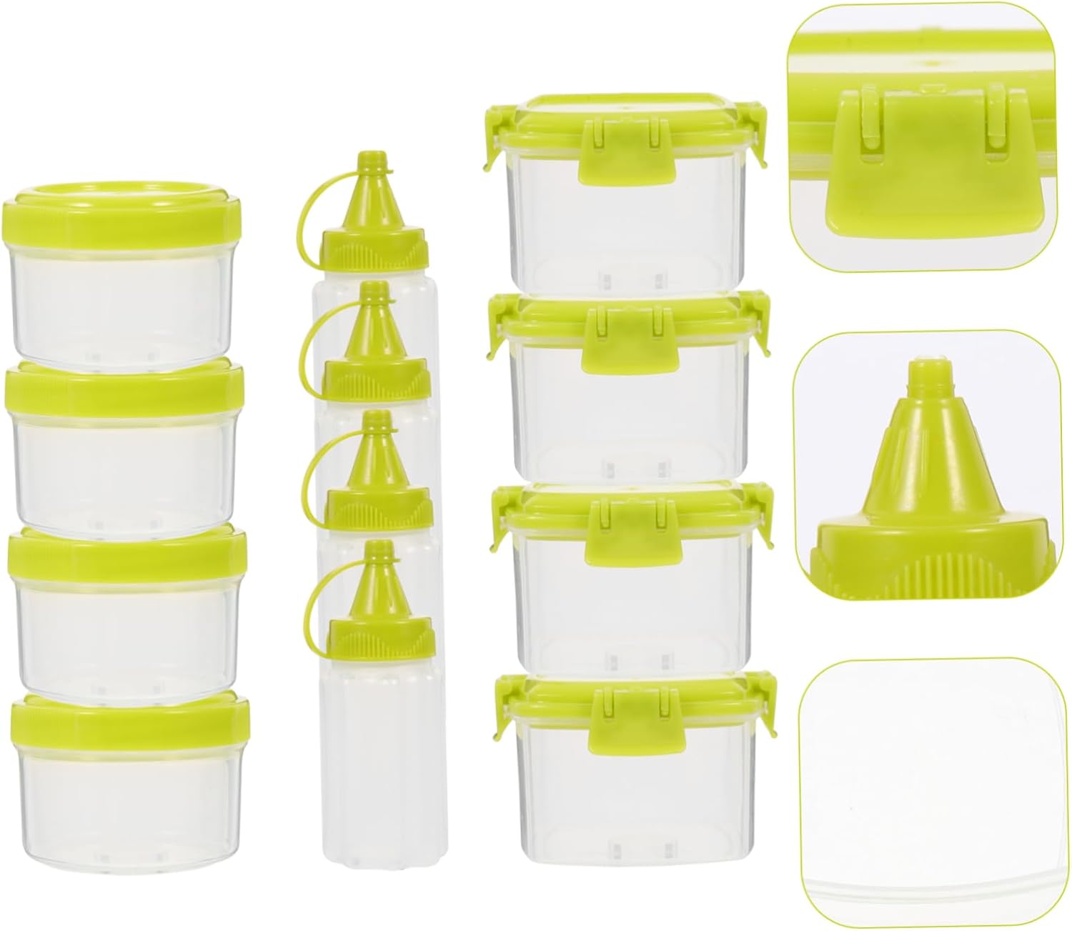 12-Piece Square squeezing Condiment Set for Everywhere