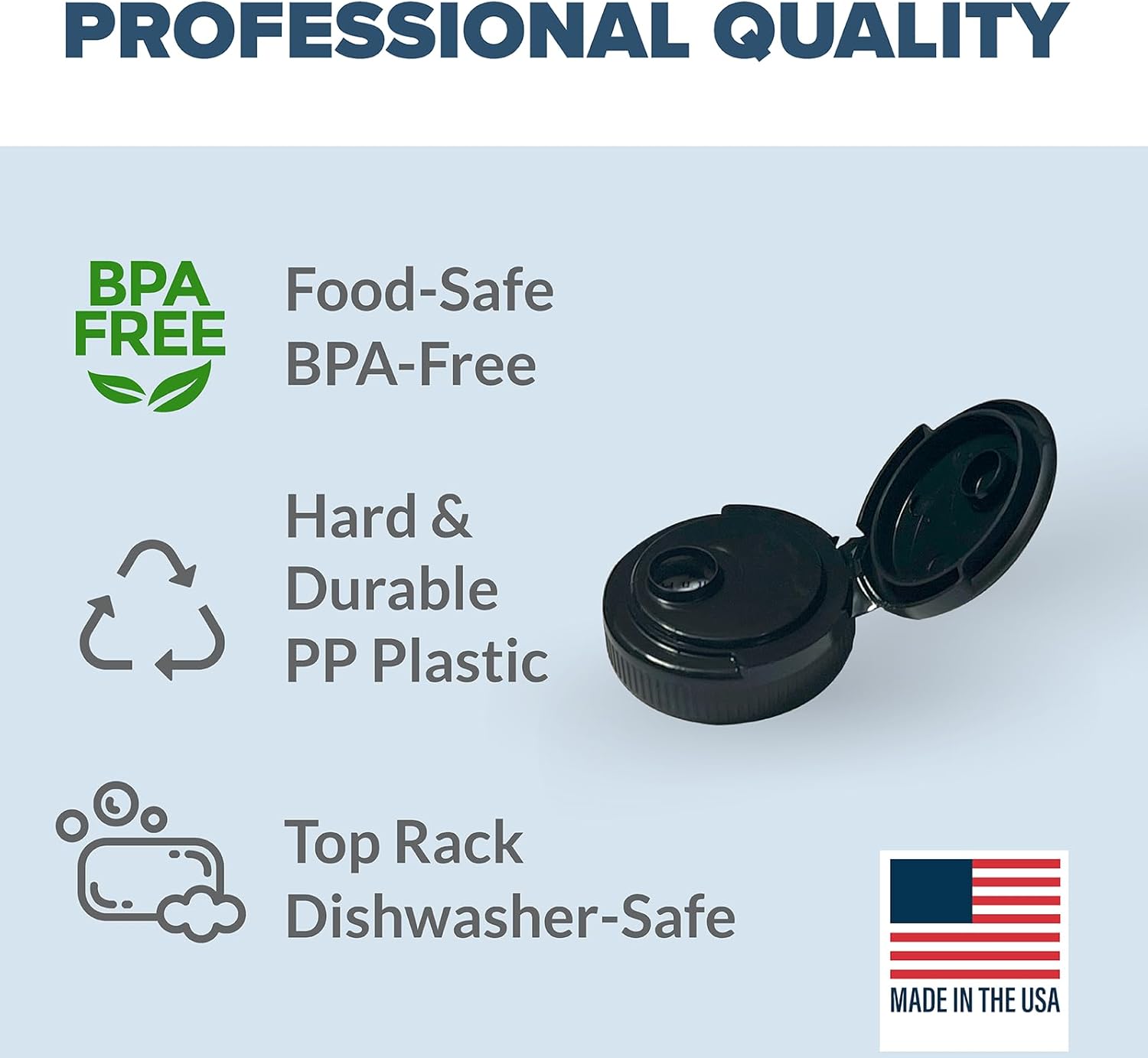 Flip-top Condiment Bottle Caps Dishwasher Safe