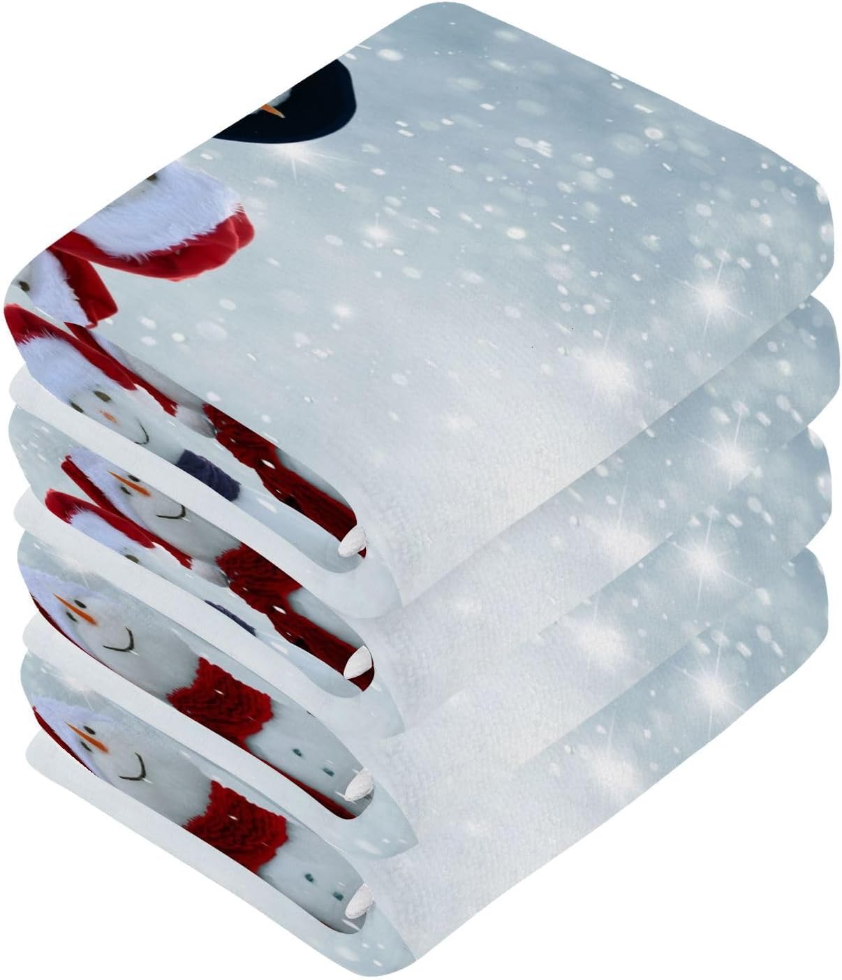 Cute Winter Snowman Towels Set for Bathroom Travel