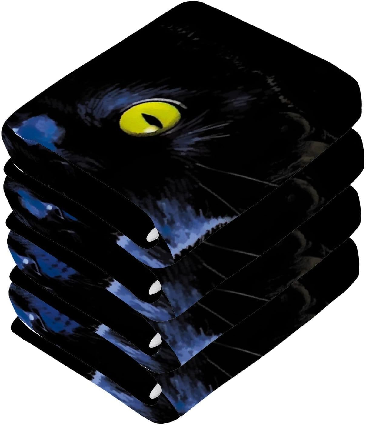 Xigua Black Cat Washcloths 2 Pack Quick Dry