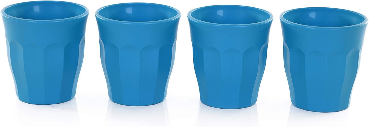Unbreakable Turquoise Glass Cups 4pk for Dining Entertaining