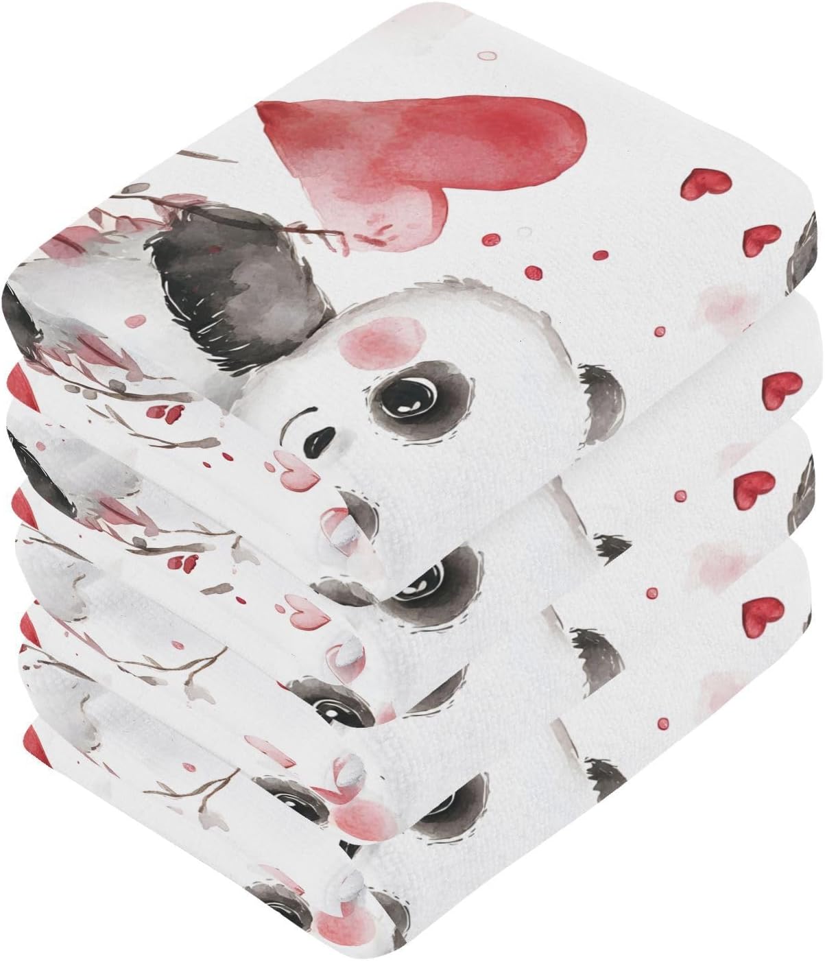 FUGIDO Valentines Day Panda Washcloth Set - Premium Soft 2-12_pack