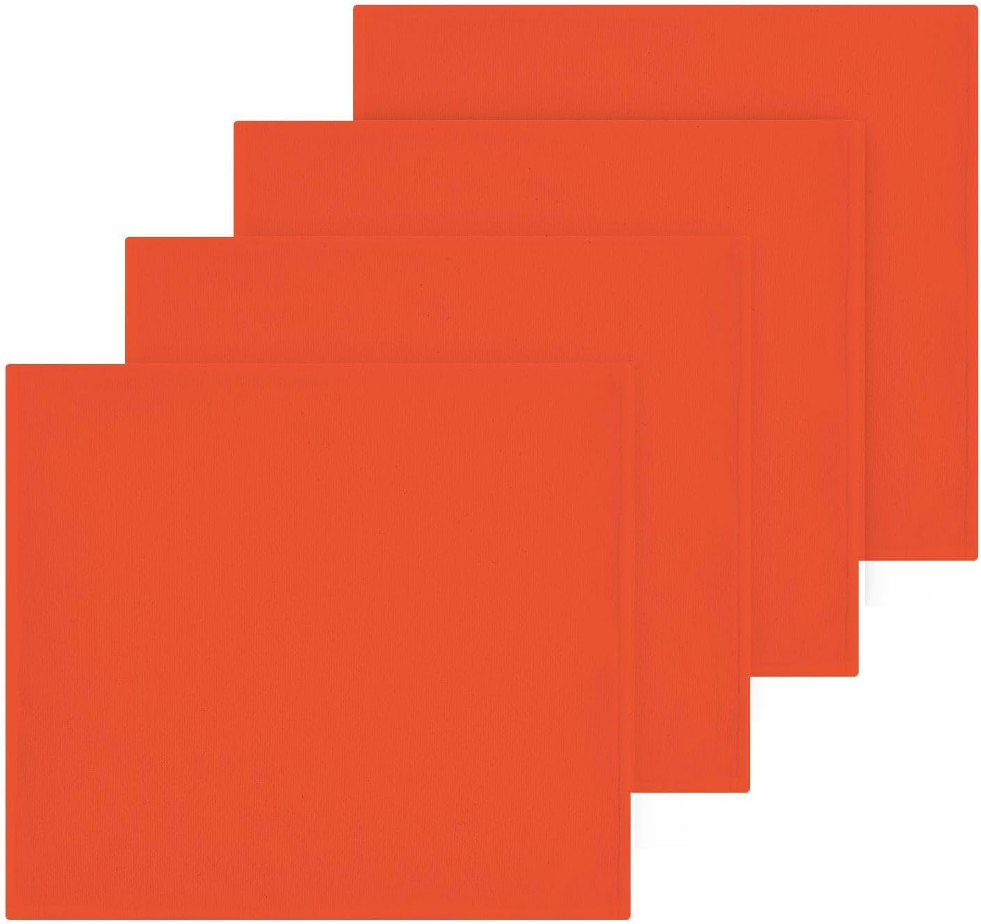 Plain Orange Solid Washcloth 12x12in 2 Pack Absorbent Cotton Towel
