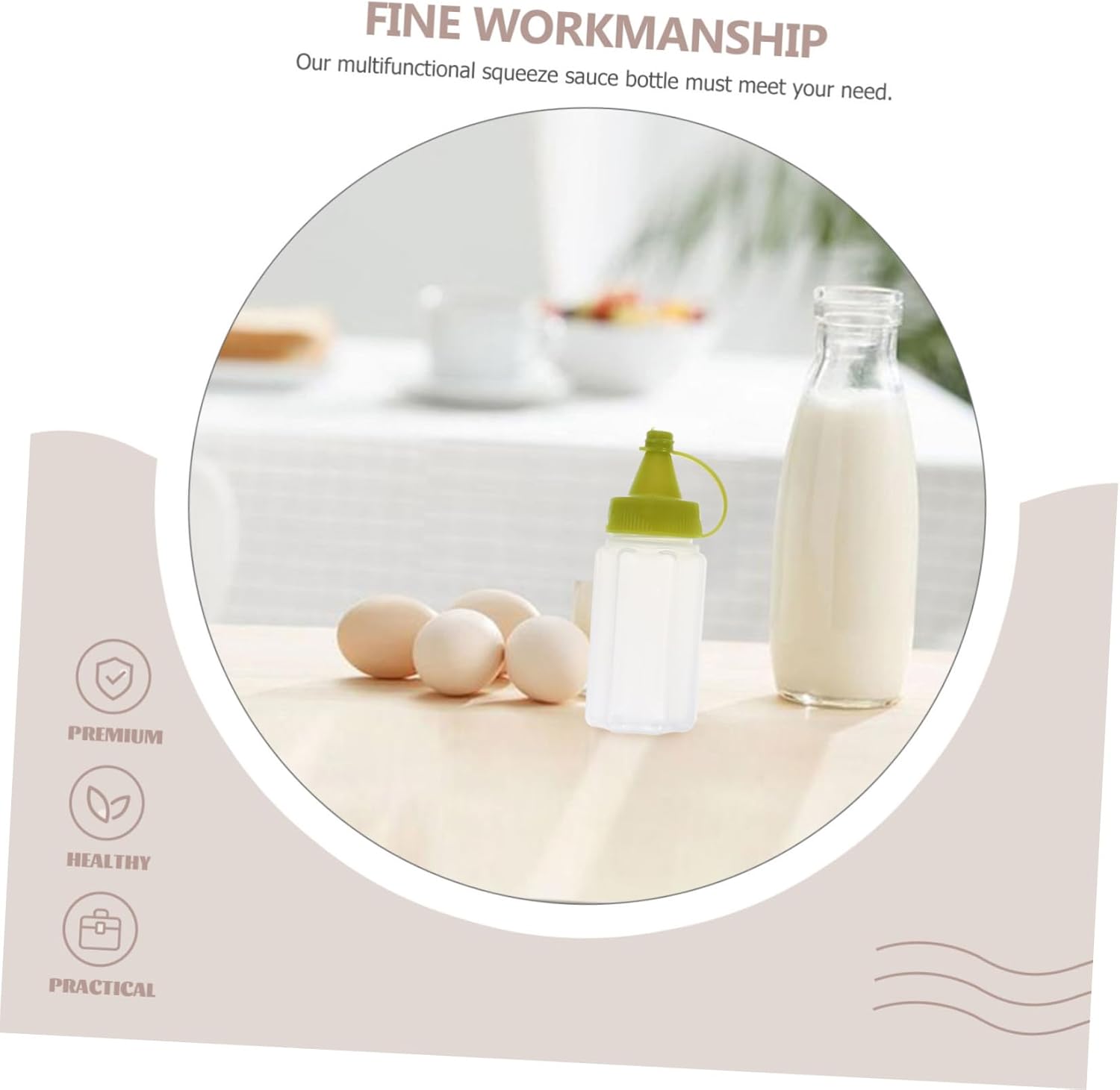 4-Piece Set of Eco-Friendly Olive Oil Condiment Squeeze Bottles