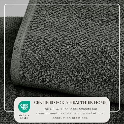 Dark Grey Washcloth - 100 Cotton 12-Pack 13x13 - Soft Absorbent Durable