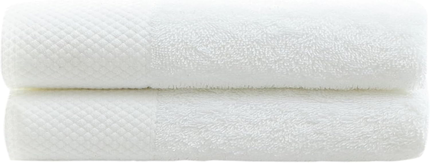 100 White Cotton Washcloth 2-Piece Set
