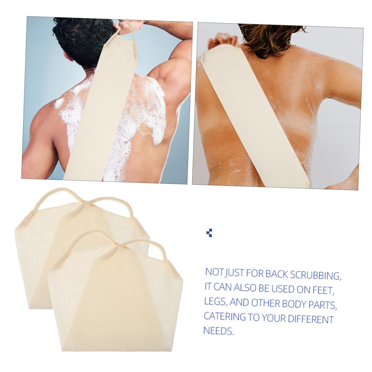 2 Pack Stretchy Shower Body Exfoliator Scrubber Towel for Deep Clean