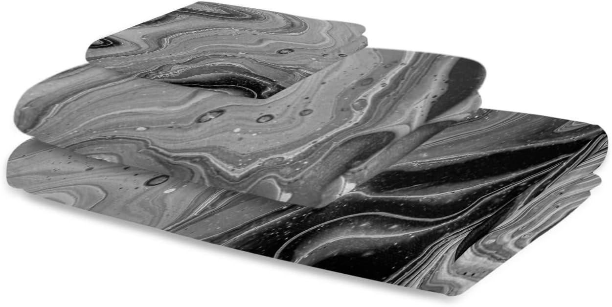 ZOE GARDEN Black Grey Bathroom Towel Set