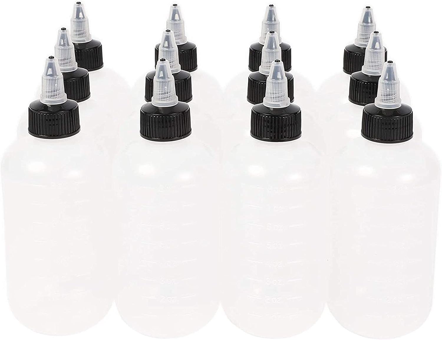 Juvale Boston Round Squeeze Bottles - 8 oz Pack of 12