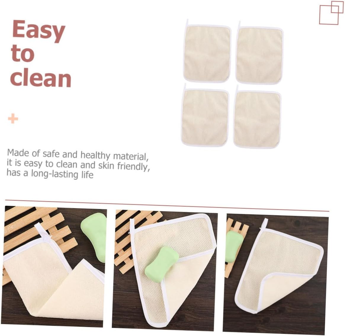 4-Piece Exfoliating Body Scrubbing Towels for Deep Skin Care