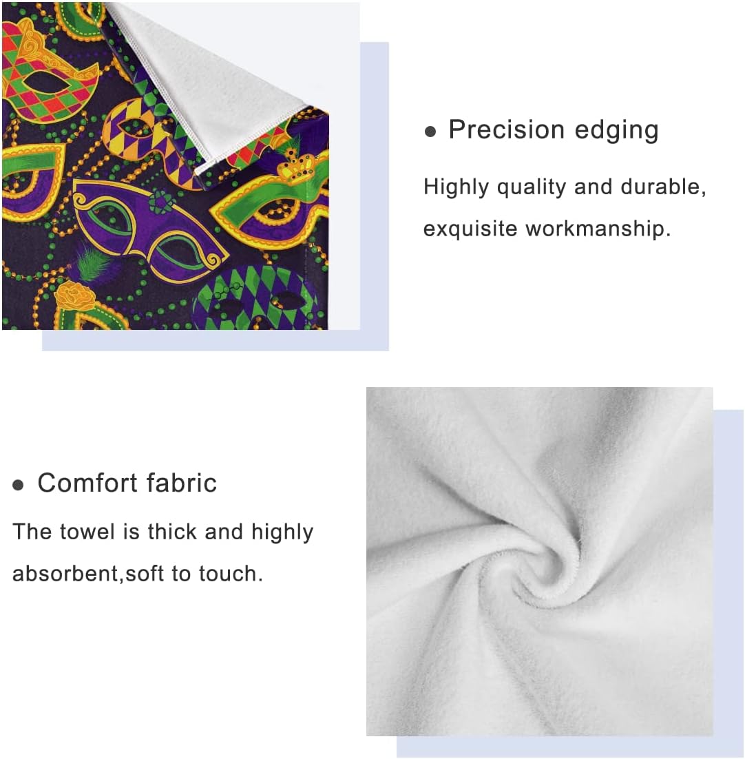 Beachy Vibes Mardi Gras Bath Towels Set