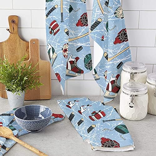 2Pack Microfiber Kitchen Towels with Sport Hockey Pattern