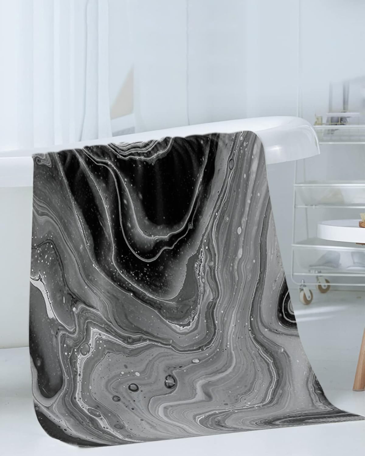 ZOE GARDEN Black Grey Bathroom Towel Set