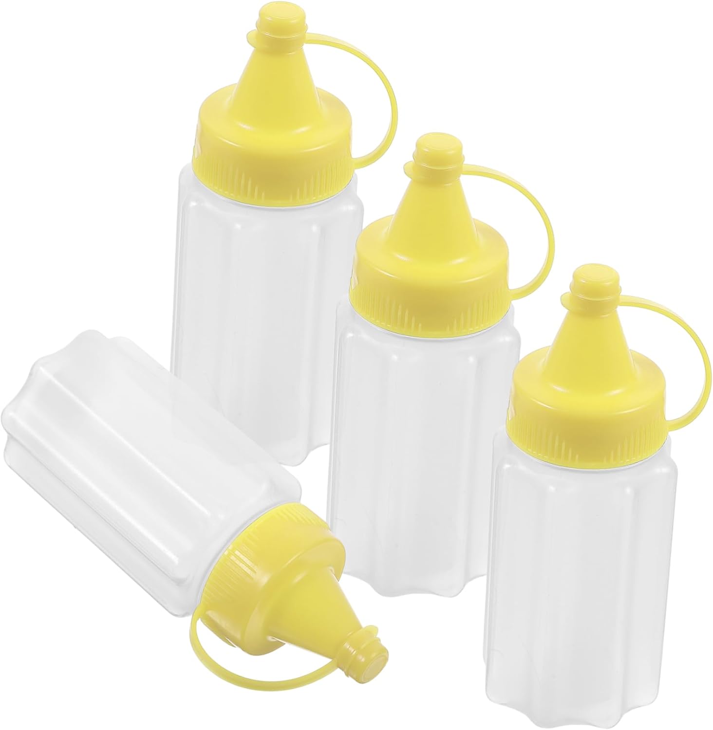 4 Pack Condiment Squeeze Bottles Perfect for Salads and Dressings