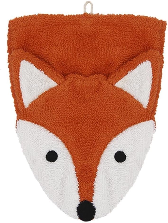 Organic Cotton Washcloth Mitt Fox Puzzle Adult Size