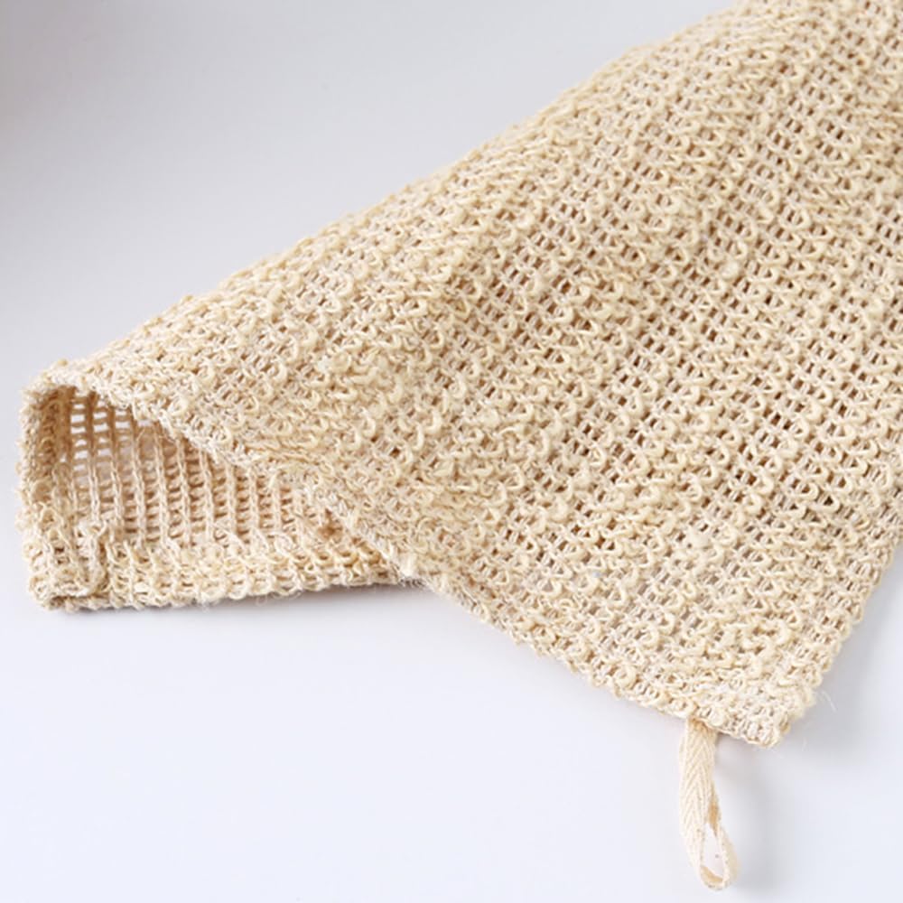 HiKin 2-Piece cotton linen body exfoliating scrub towel