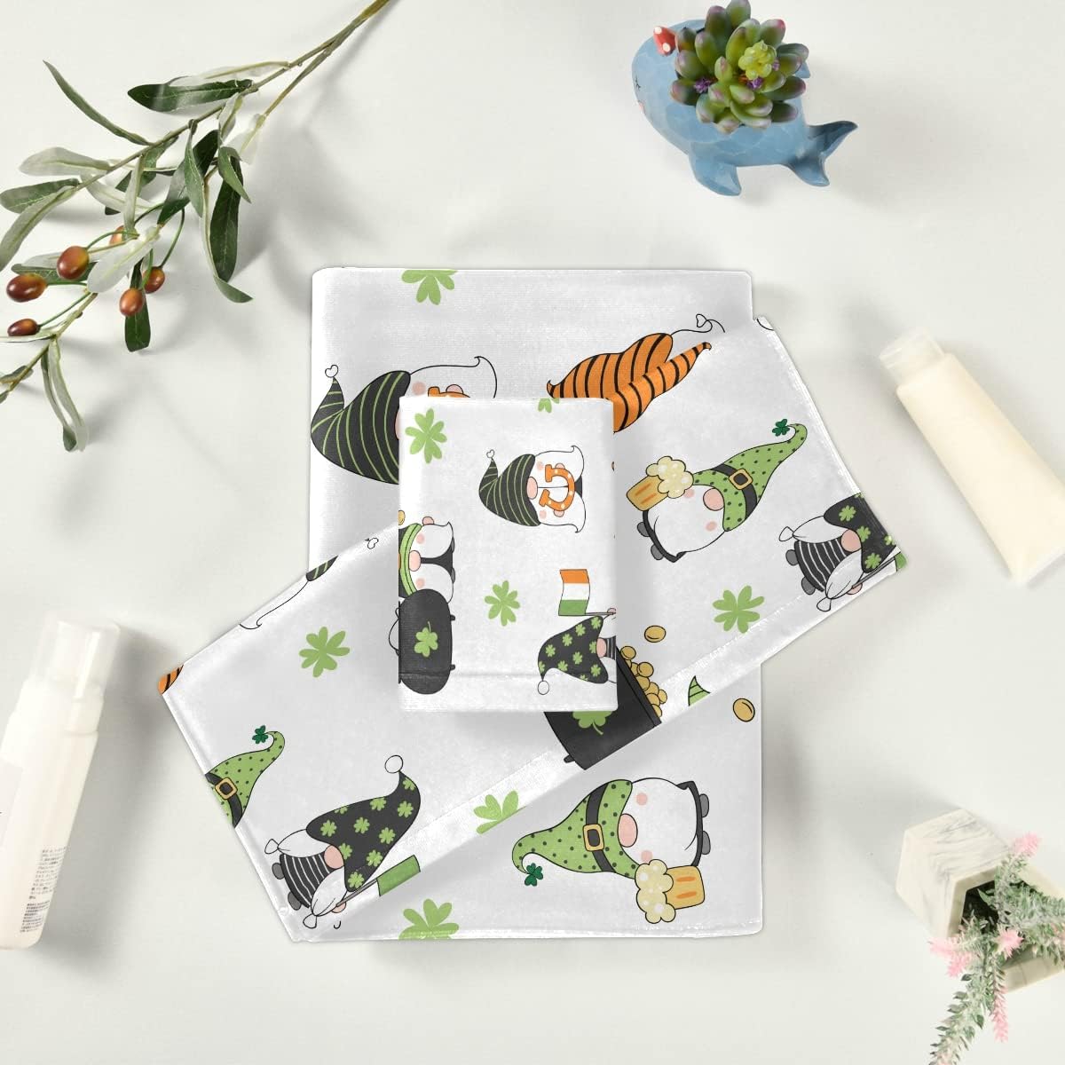 DOMIKING Gnome St Patrick Day Towel Set of 3