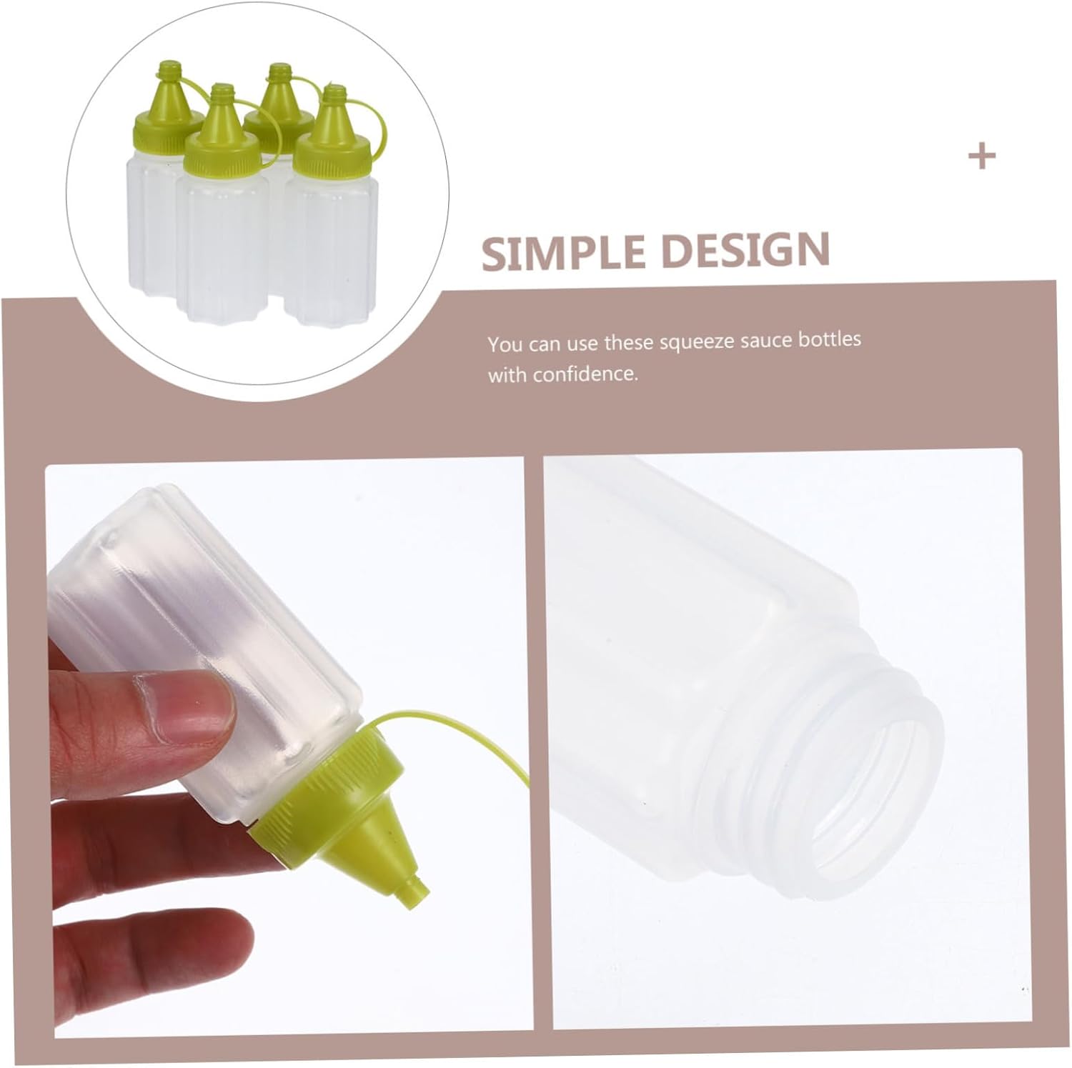 BRIGHTFUFU 4-Piece Squeeze Sauce Bottles for Ketchup Honey and Salad Dressings