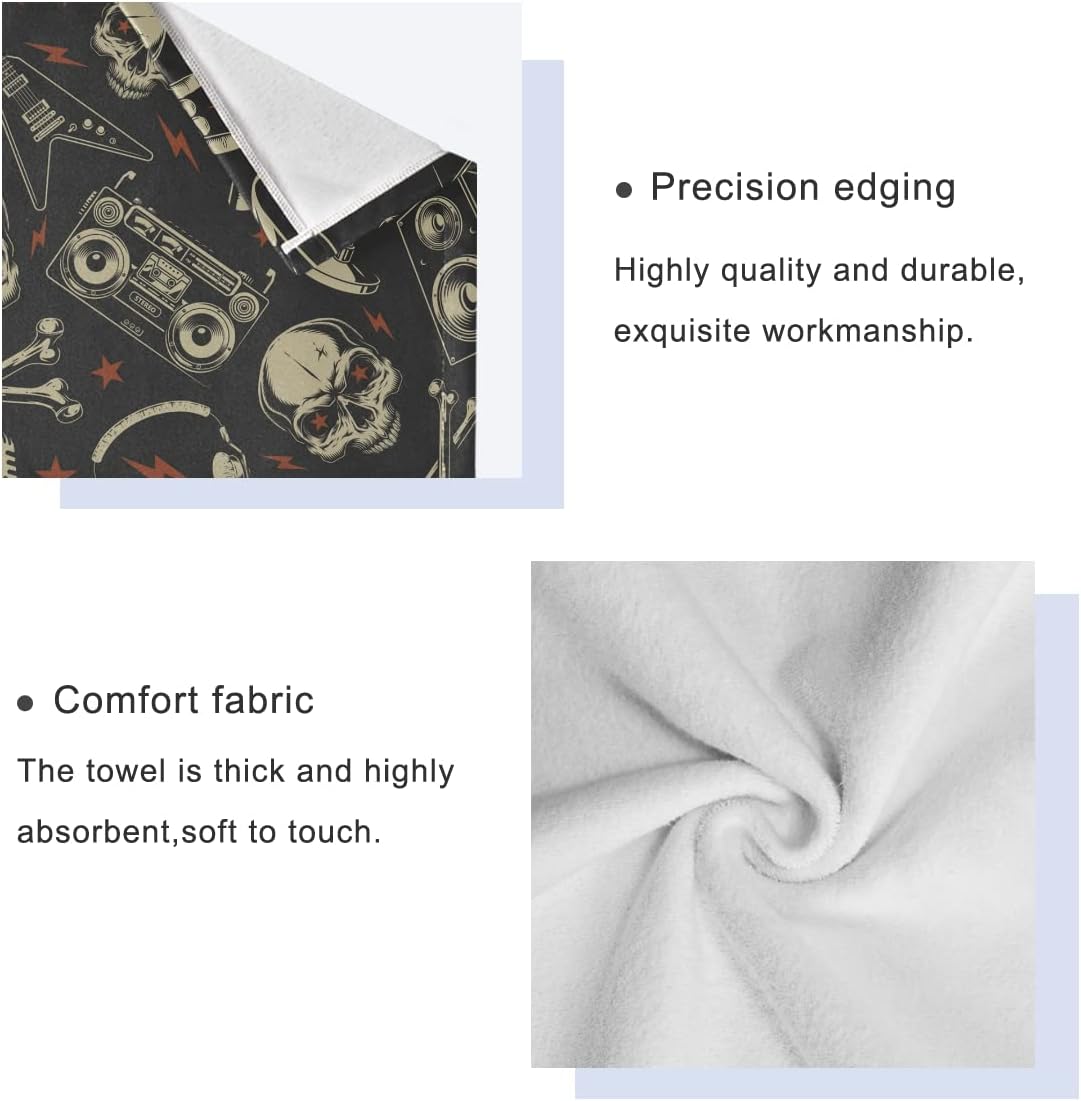 DOMIKING Skull Bath Towel Set of 3