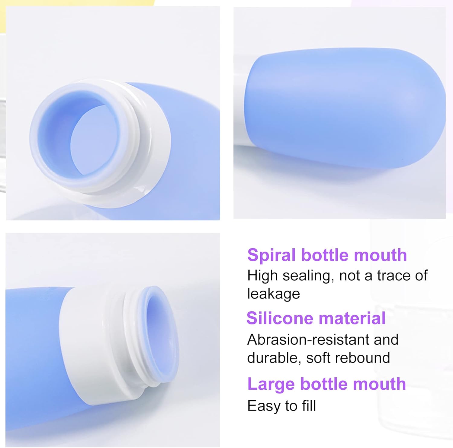 4-Pack Squeeze Salad Dressing Bottles with Leak-Proof Design