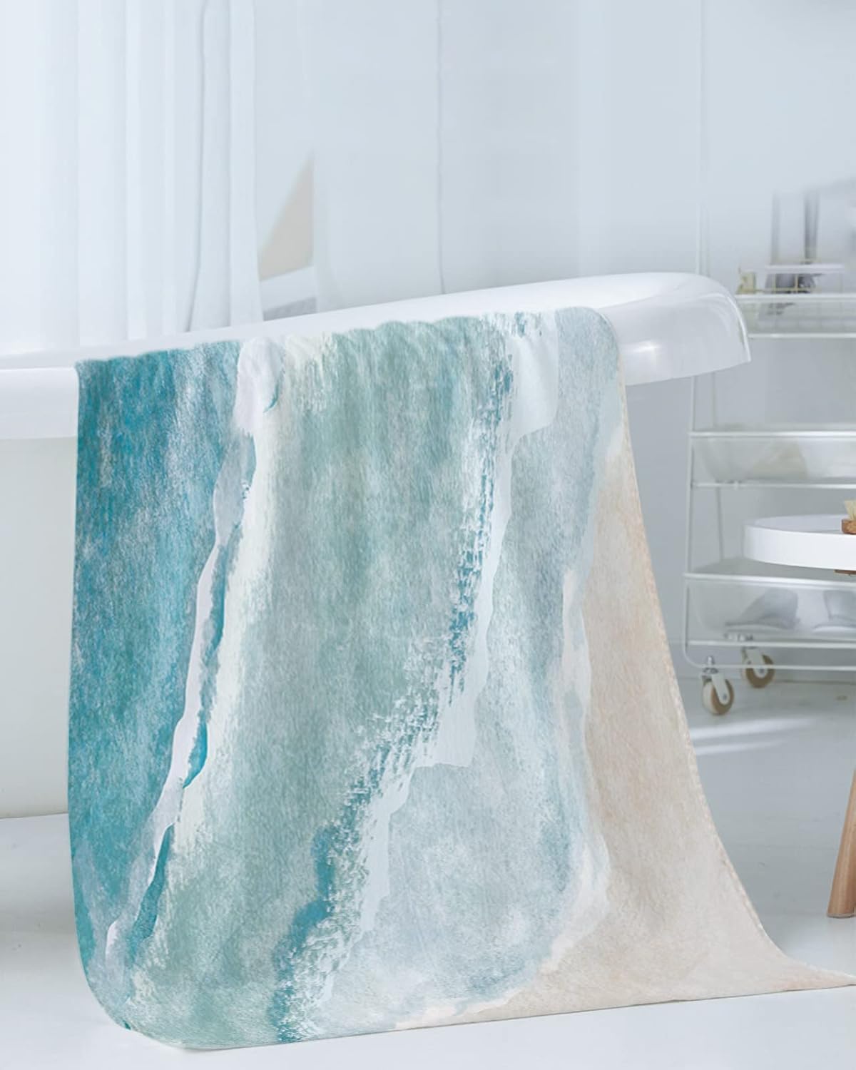 Seven Roses Microfiber Bath Towels Set - Nautical Soft for Beach Kitchen