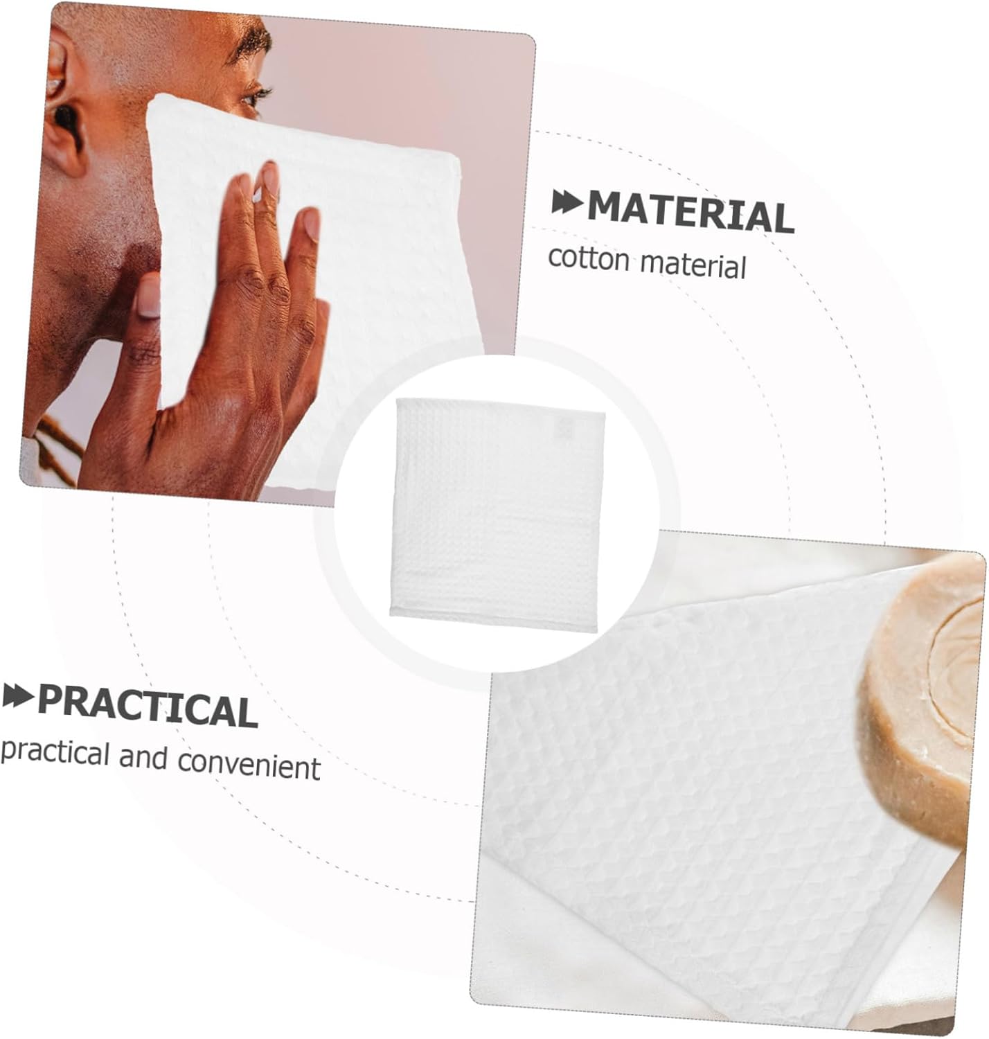 FRCOLOR 2pcs Cotton Honeycomb Washcloths