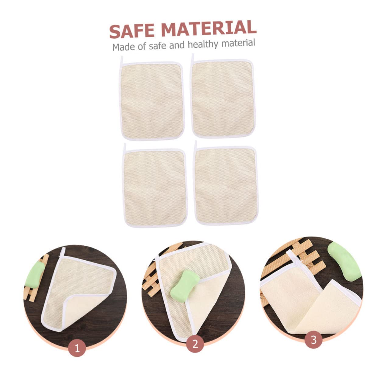 4-Piece Exfoliating Body Scrub Towels for Smooth Skin