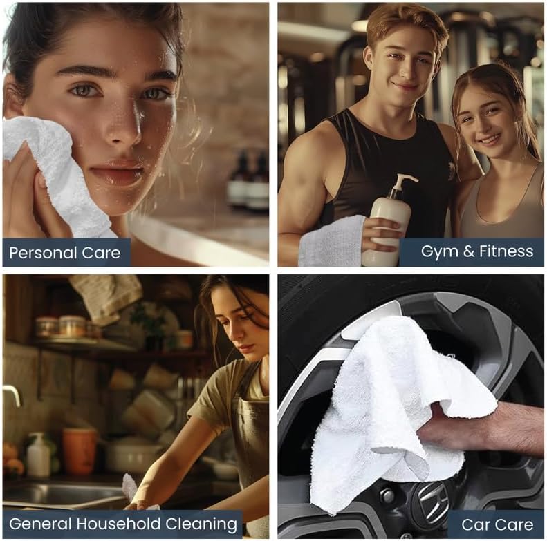 Premium White Wash Cloths
