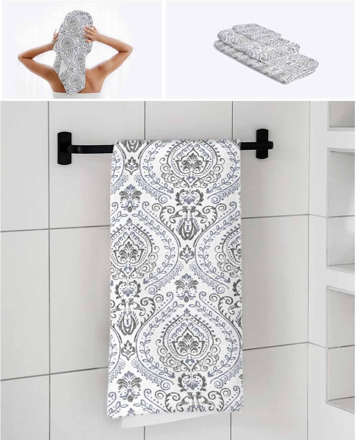 Vibrant Design Luxurious Feel 3-Piece Bathroom Towel Set