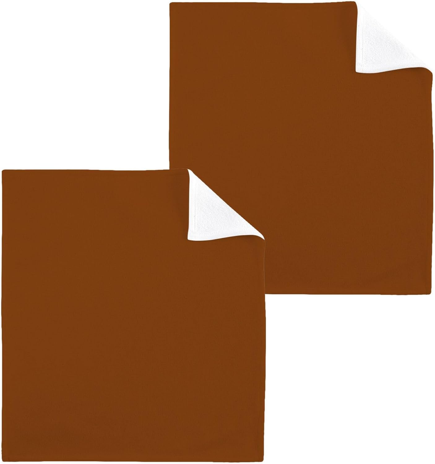 2-Pack of 12x12 Soft Cotton Washcloths Brown