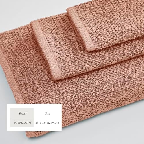 Great Bay Home Pink Washcloth - 12-Pack