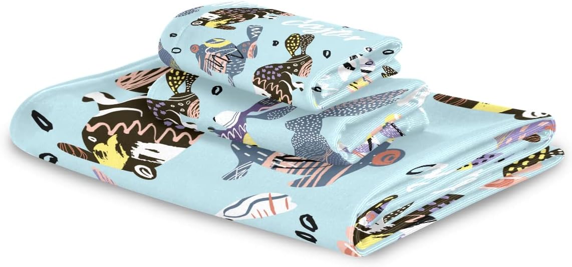 DOMIKING Easter Bunny Bath Towels Set for Hair Face Body