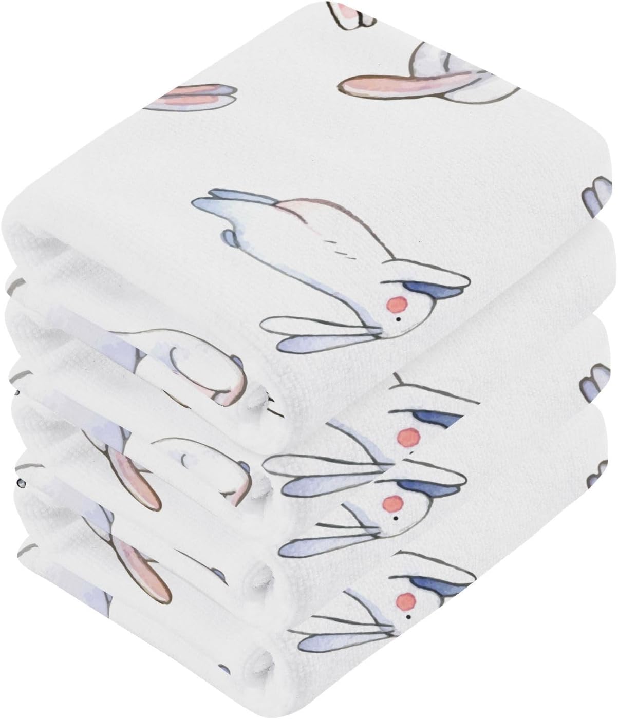 ALAZA Watercolor Rabbits Animal Bunny Towels Set
