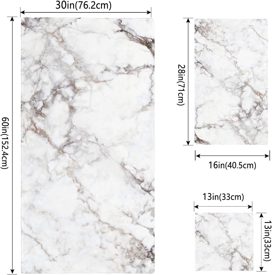 ZOE GARDEN White Cracked Marble Bathroom Towel Set