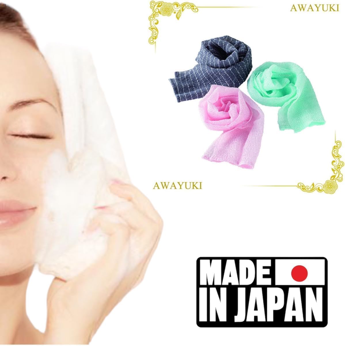 SAZANKA Awayuki Shower Towel Body Wash Washcloth Pink