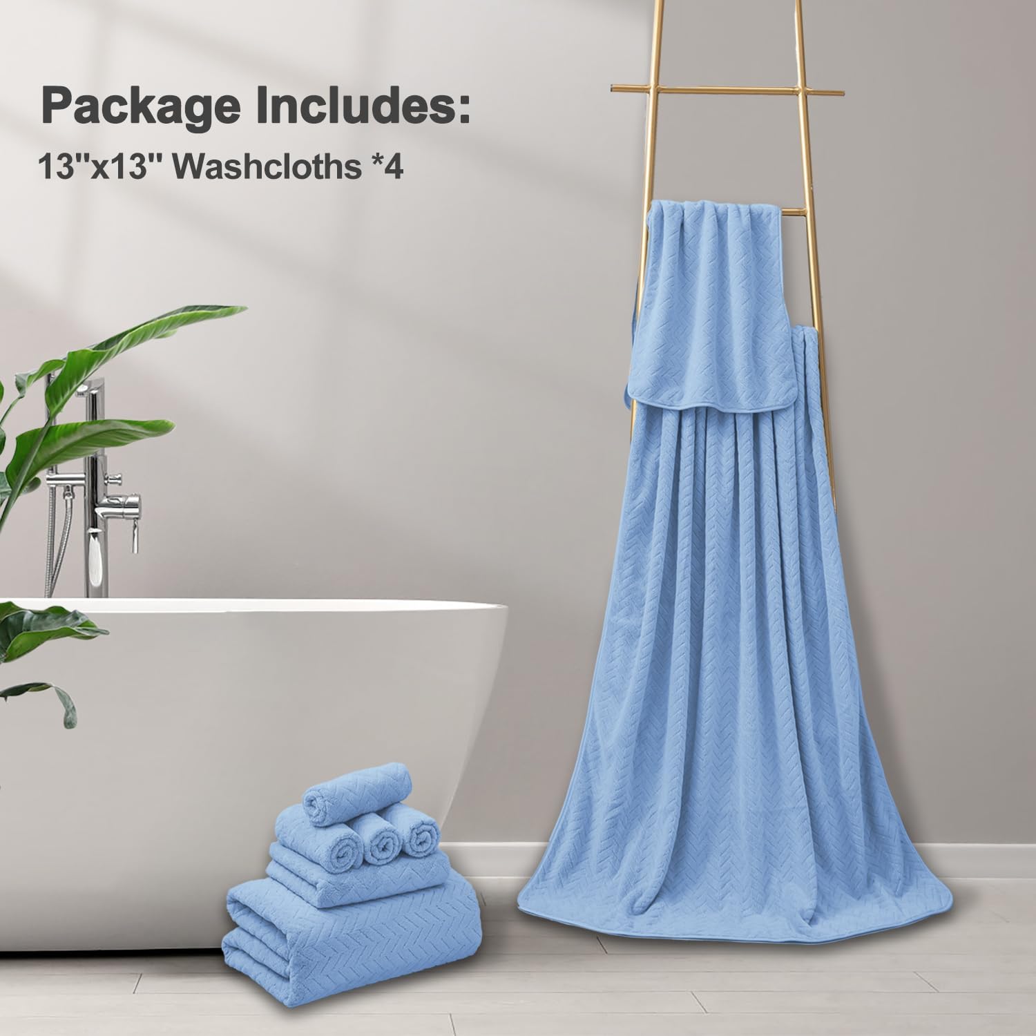 Bath Time Bliss 4-Piece Washcloth Set