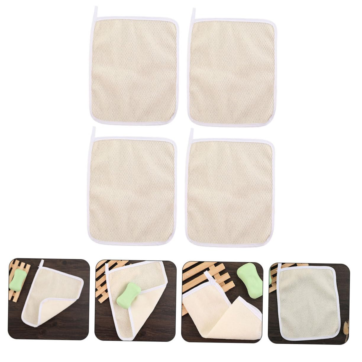 BESTYASH 4pcs Exfoliating Back Scrubber Body Towels