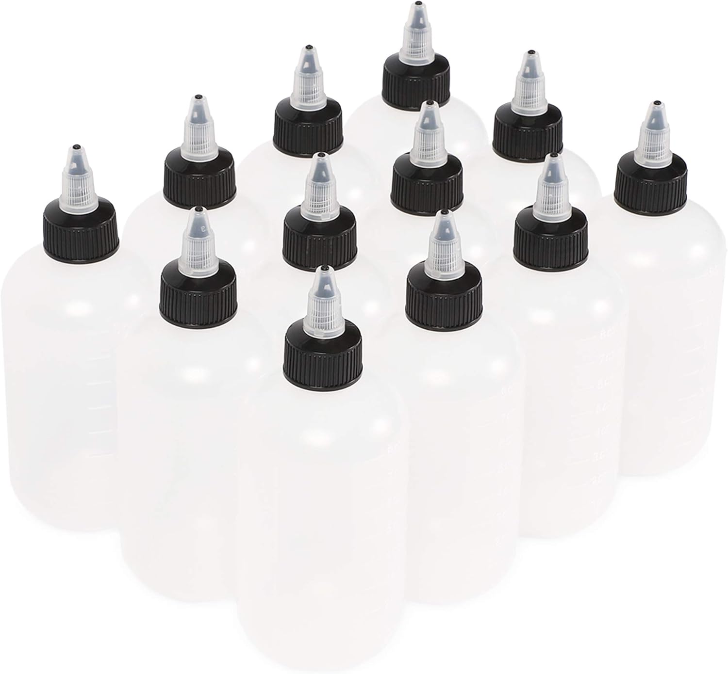 Juvale Boston Round Squeeze Bottles - 8 oz Pack of 12