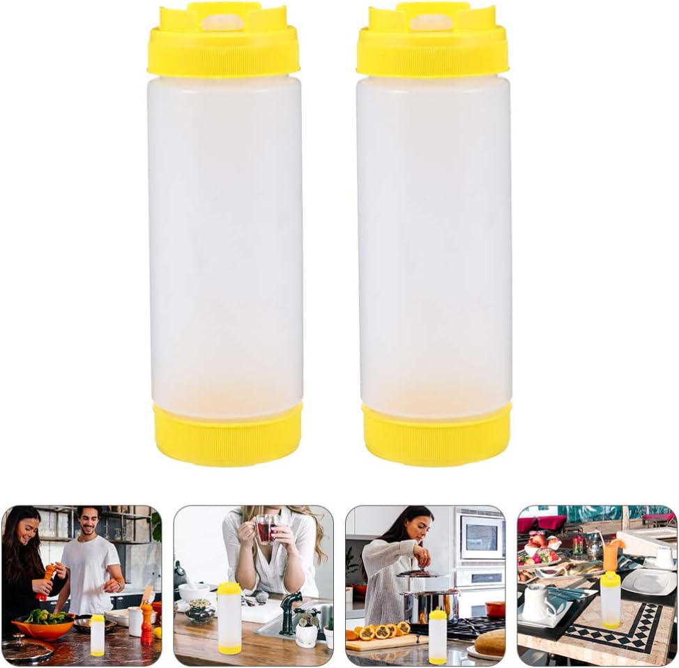 Hemoton Two-Headed Squeeze Condiment Bottles