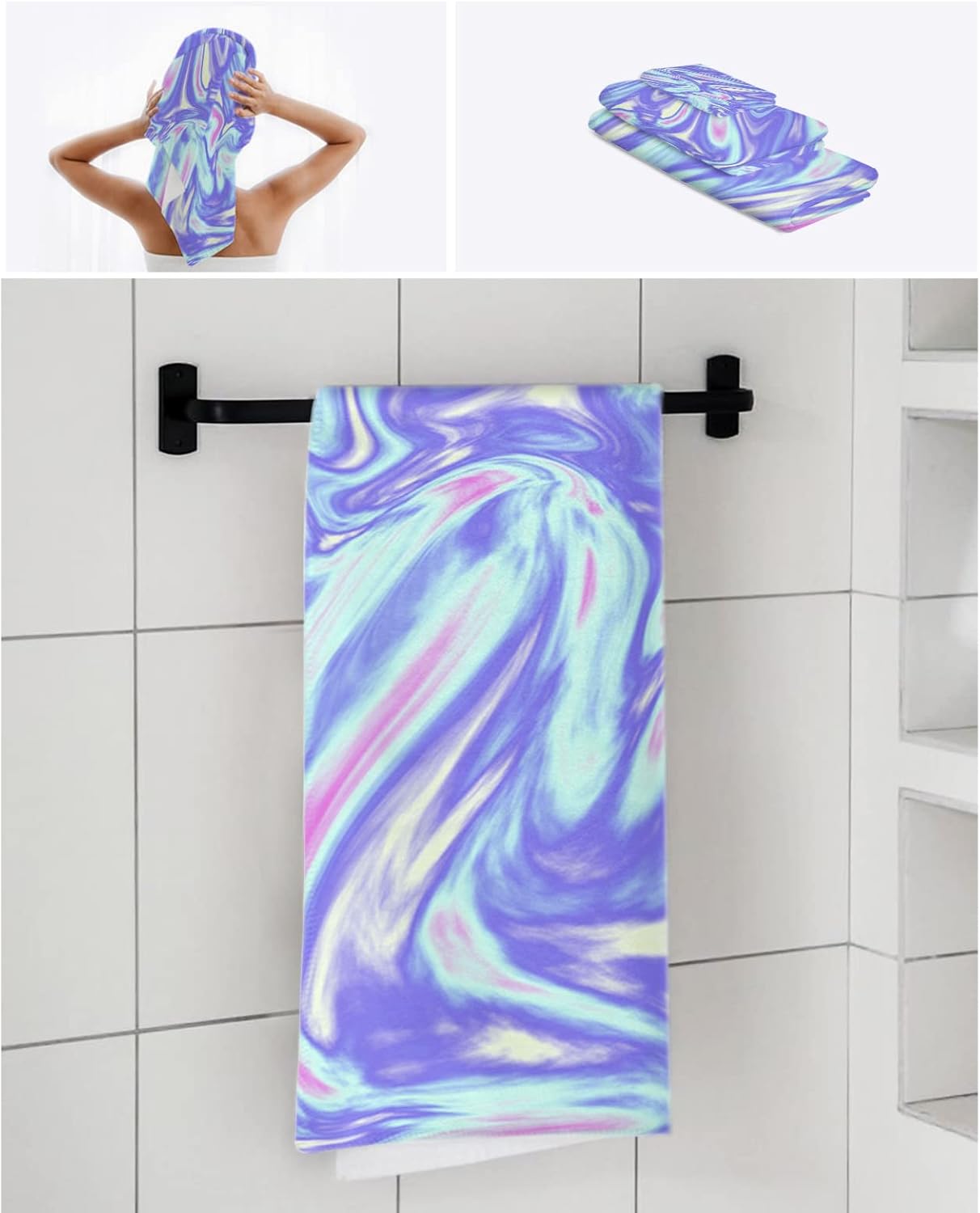 Ombre Marble Towel Set