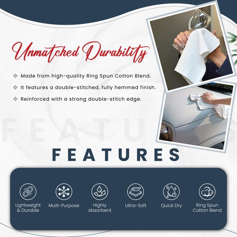 Premium White Wash Cloths