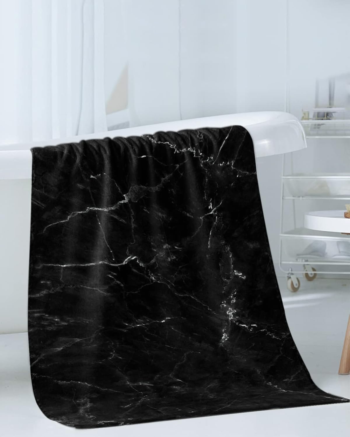 Marble Black White Crack Mini Towel Set