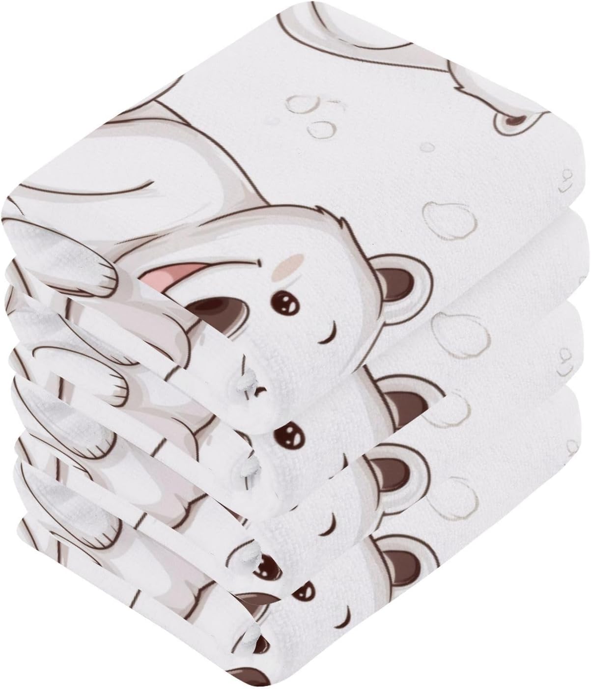 Msyxl Cute Polar Bear Washcloth 2-Pack 12x12in Soft Cotton