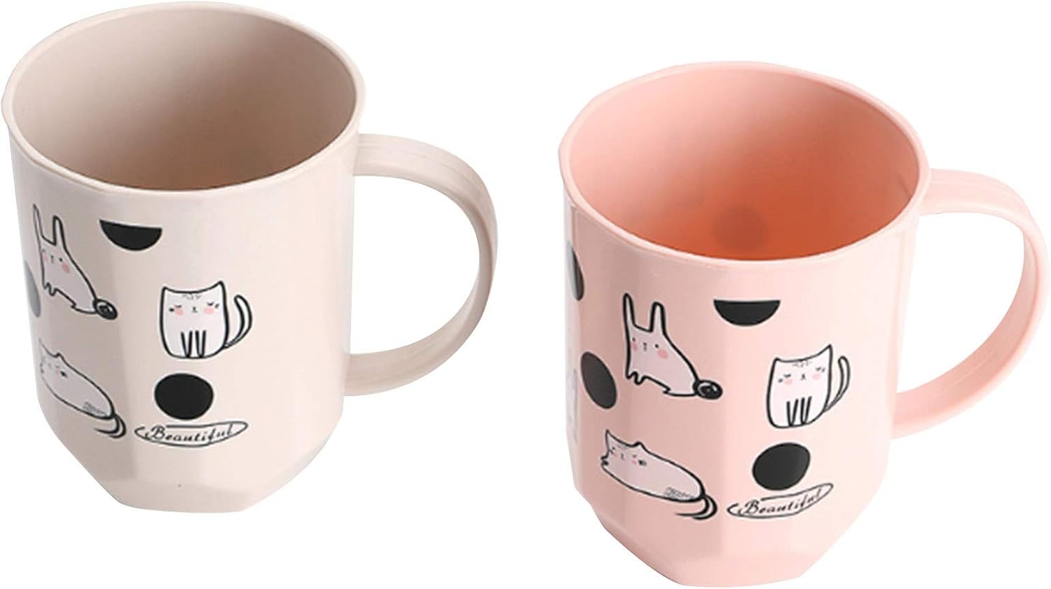 CheeseandU 4Pack Unbreakable Toothbrush Cups with Cute Cat Patterns
