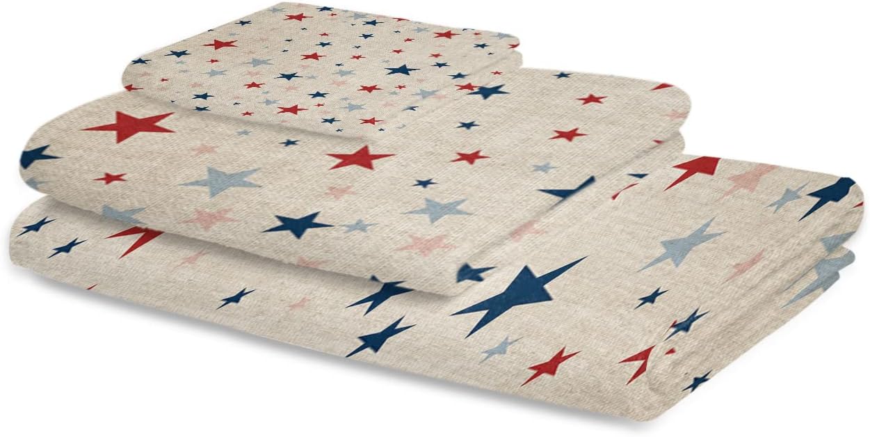 Independence Five-Pointed Star Shining 3-Piece Bath Towels Set