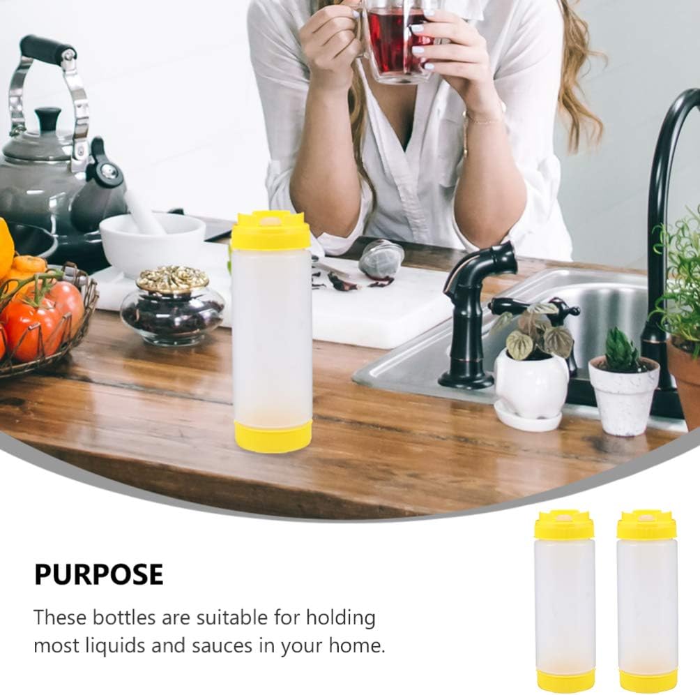 Two-Headed Squeeze Bottle with Endless Storage for Kitchen