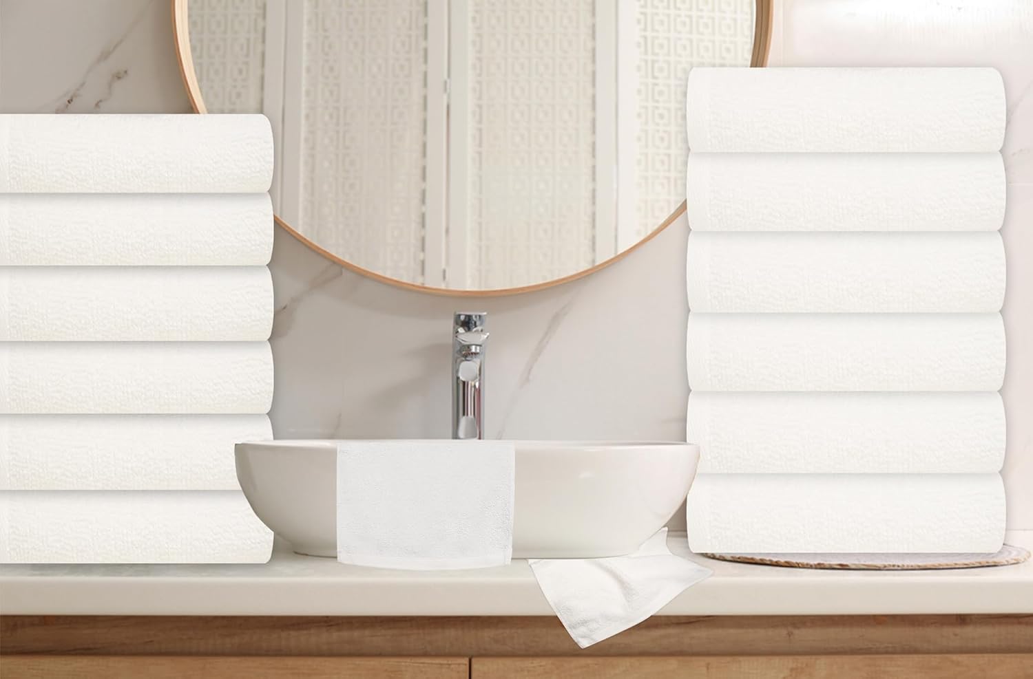 100 Cotton Soft Absorbent and Quick-Drying Washcloths